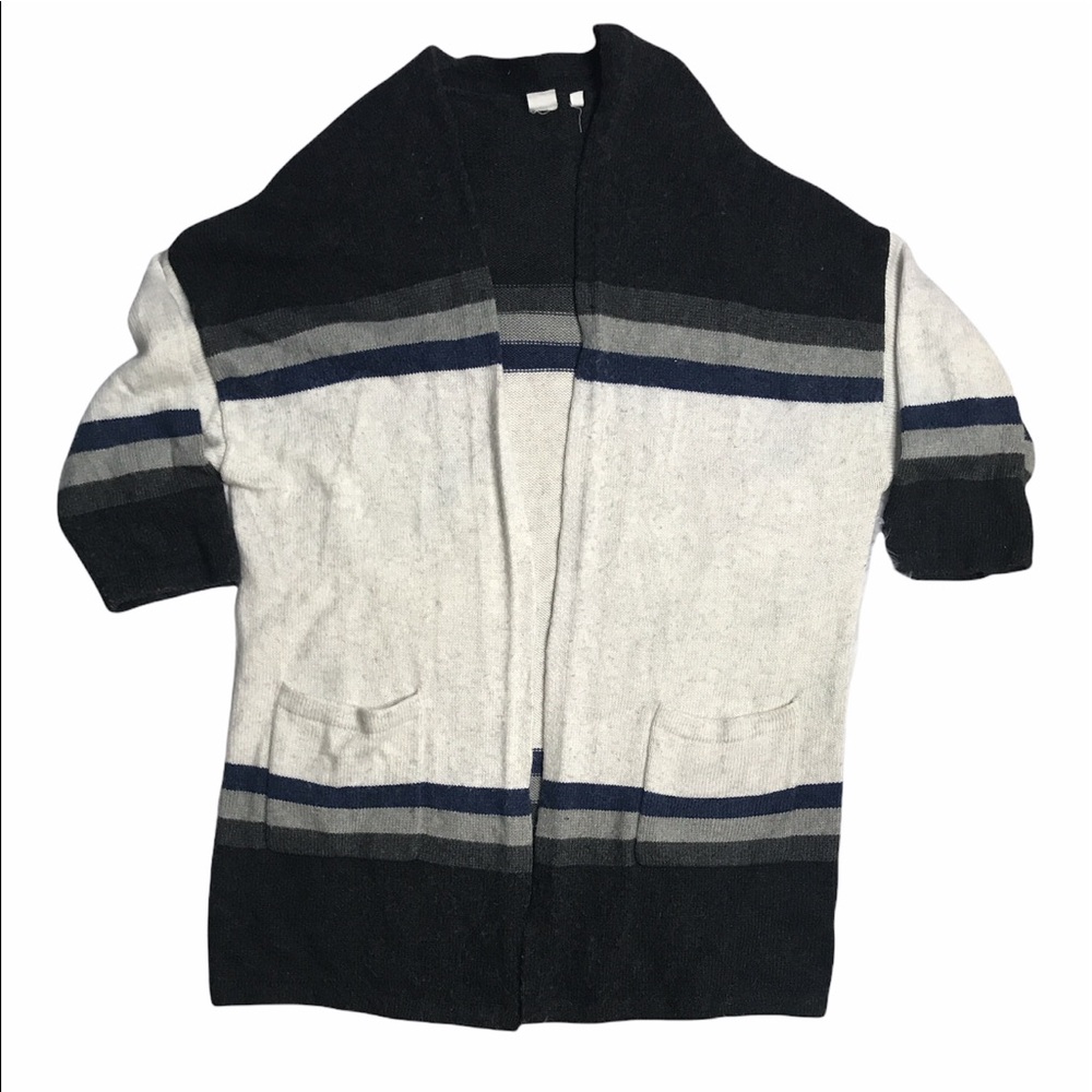 Large GAP 3/4 Sleeve Striped Open Front Cardigan